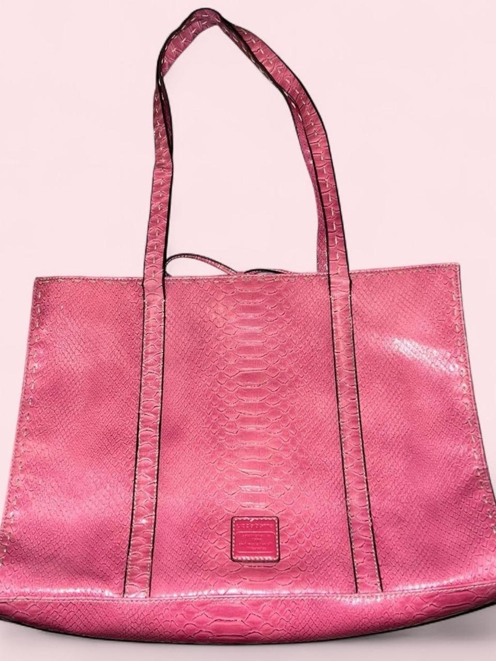 Liz Claiborne Pink Faux-Snake Shoulder Tote